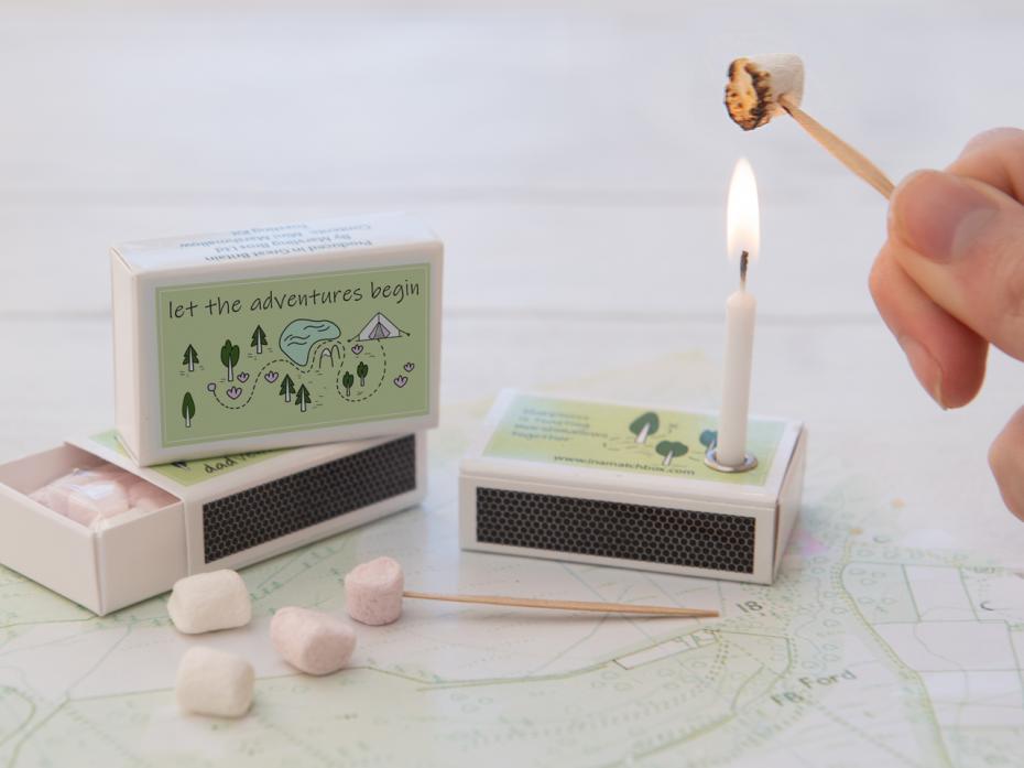 Mini Marshmallow Toasting Kit In A Matchbox