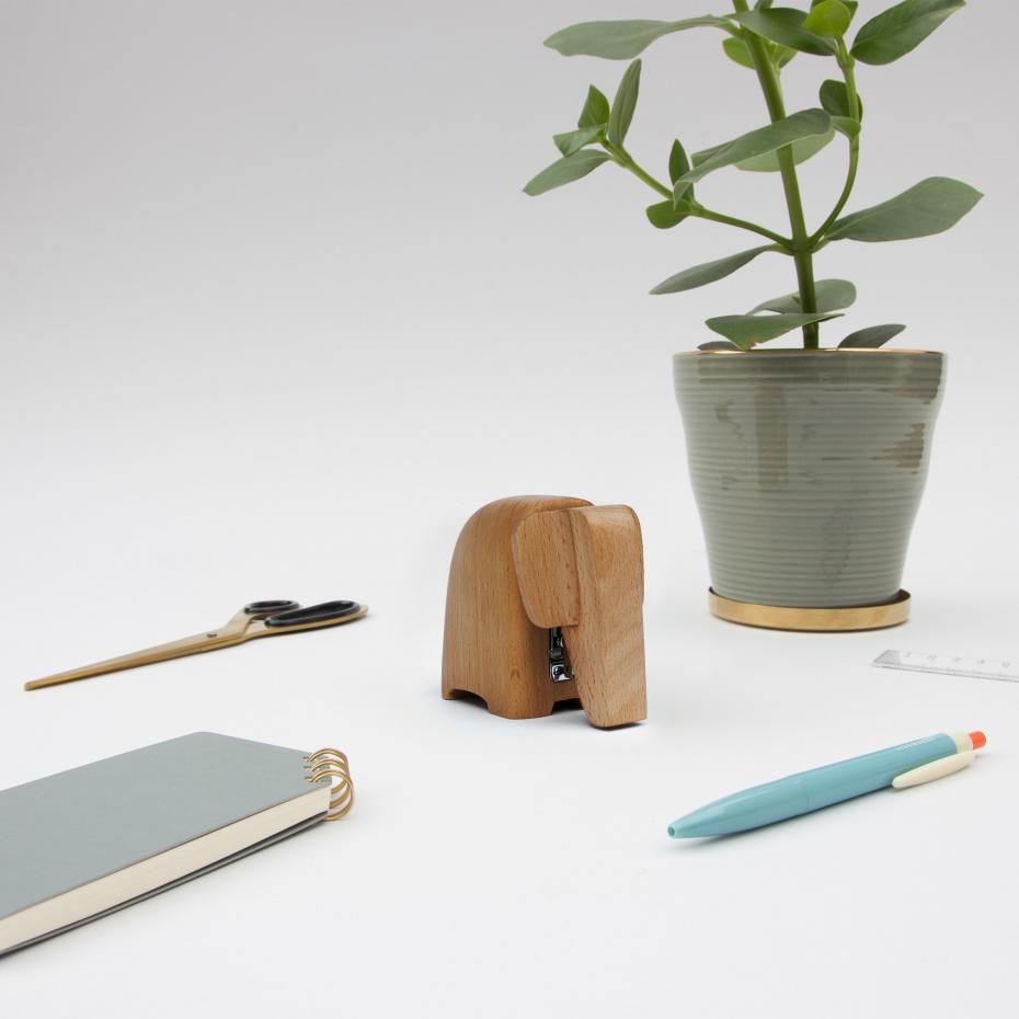 Small Wooden Elephant Stapler