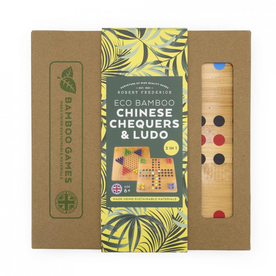 Eco Bamboo Chinese Chequers & Ludo