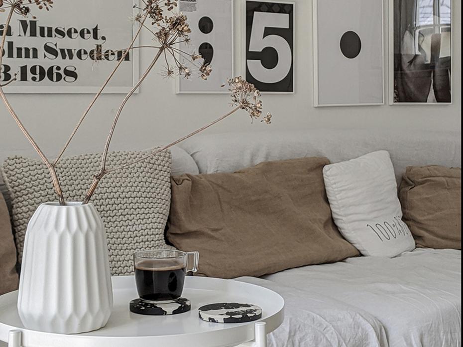 CONCRETE & WAX Black & White Splatter Coaster Set