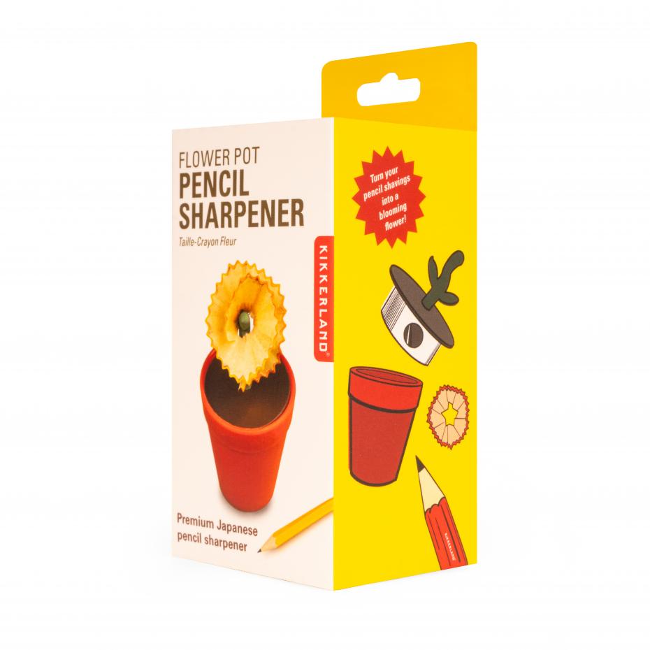 Flower Pot Pencil Sharpener in Packaging side on