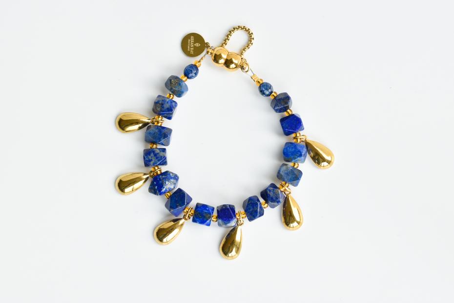 Petal & Stone bracelet, lapis lazuli