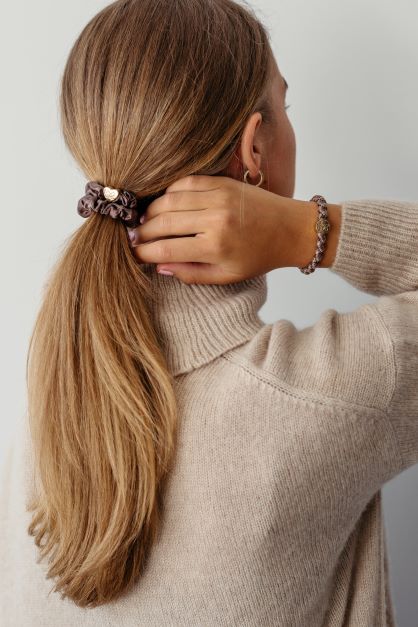 Mocha Silk Scrunchie