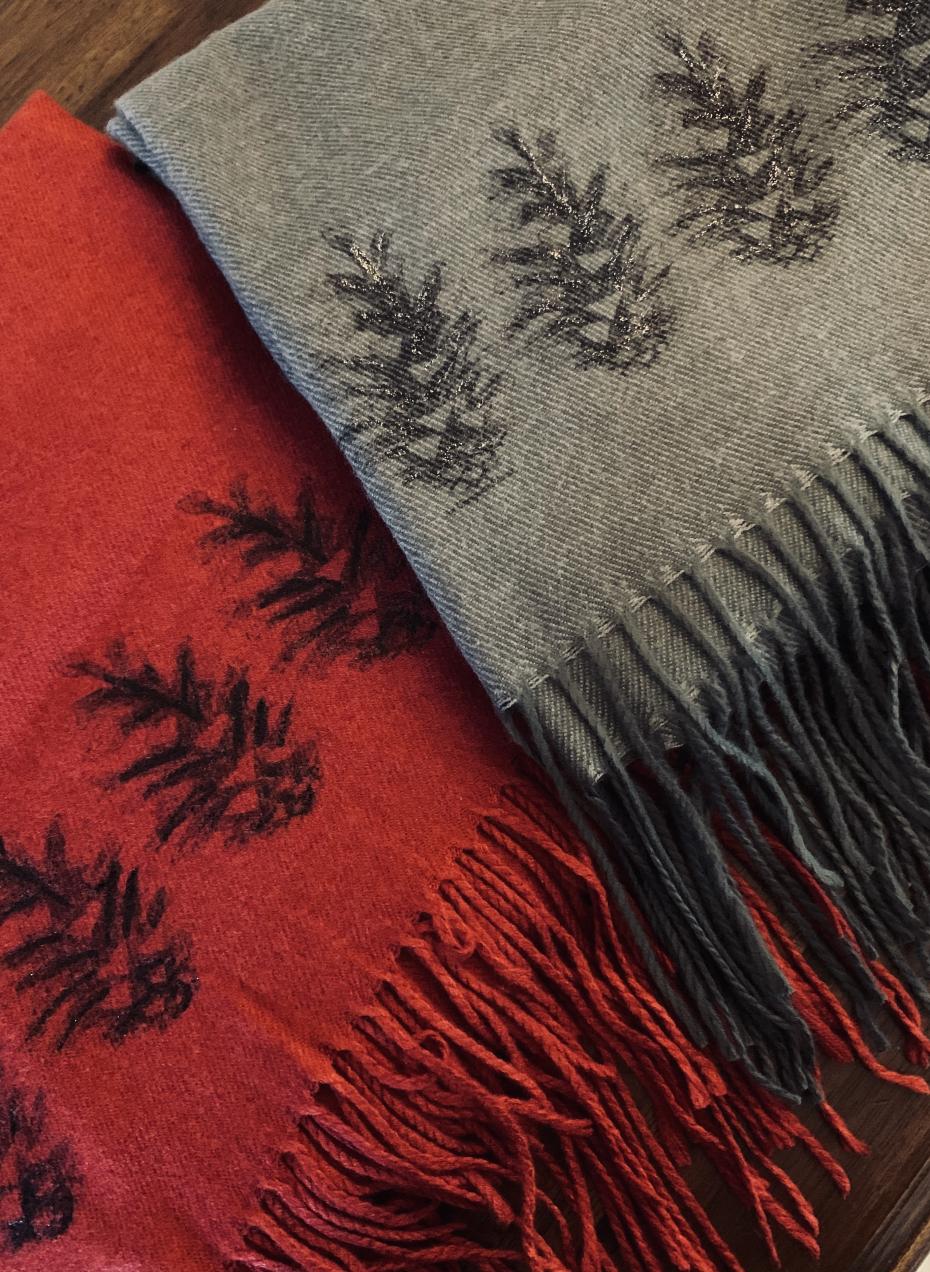 Pine Cones on Rust or Grey hand finished with a touch of Festive Sparkle