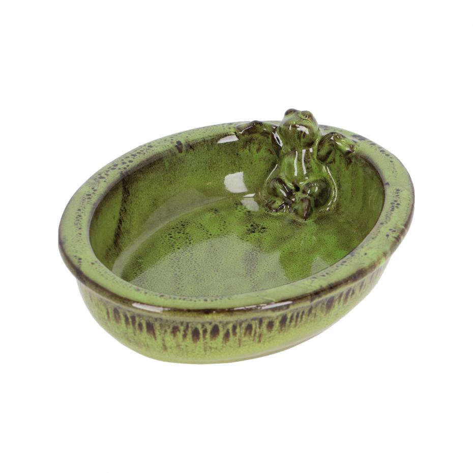 Lazy frog Ceramic Bird Bath