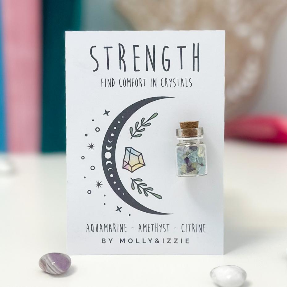 Created with wellbeing and encouraging affirmations in mind these little crystal jars are a unique way to gift a sentiment!