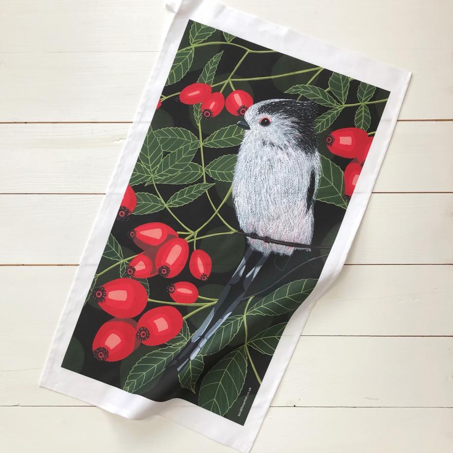 Long Tailed Tit Tea Towel