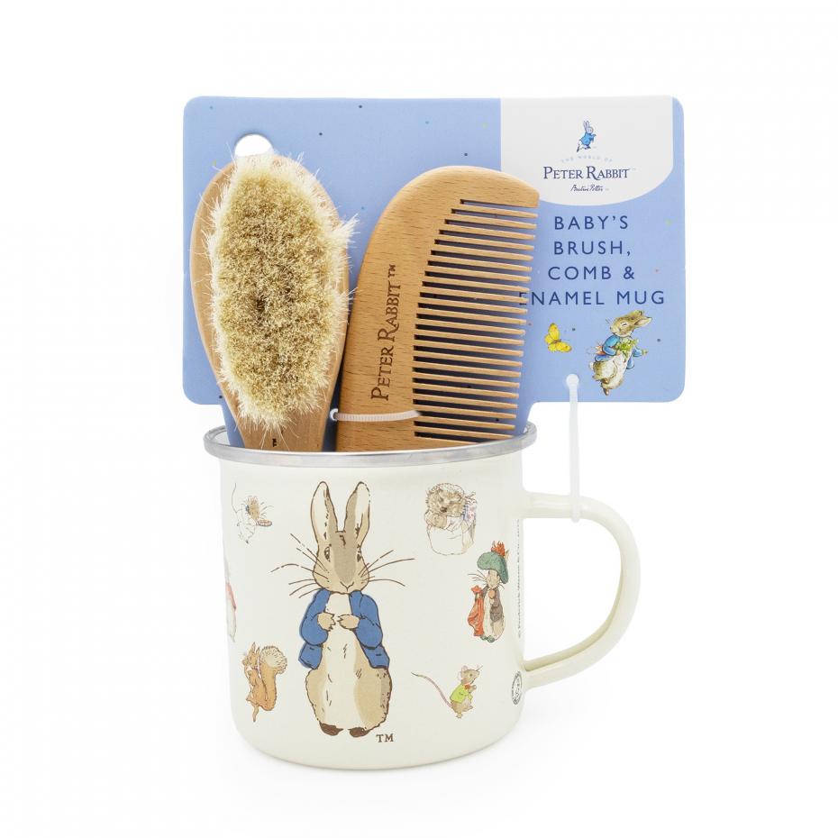 Peter Rabbit Baby's Brush, Comb and Enamel Mug