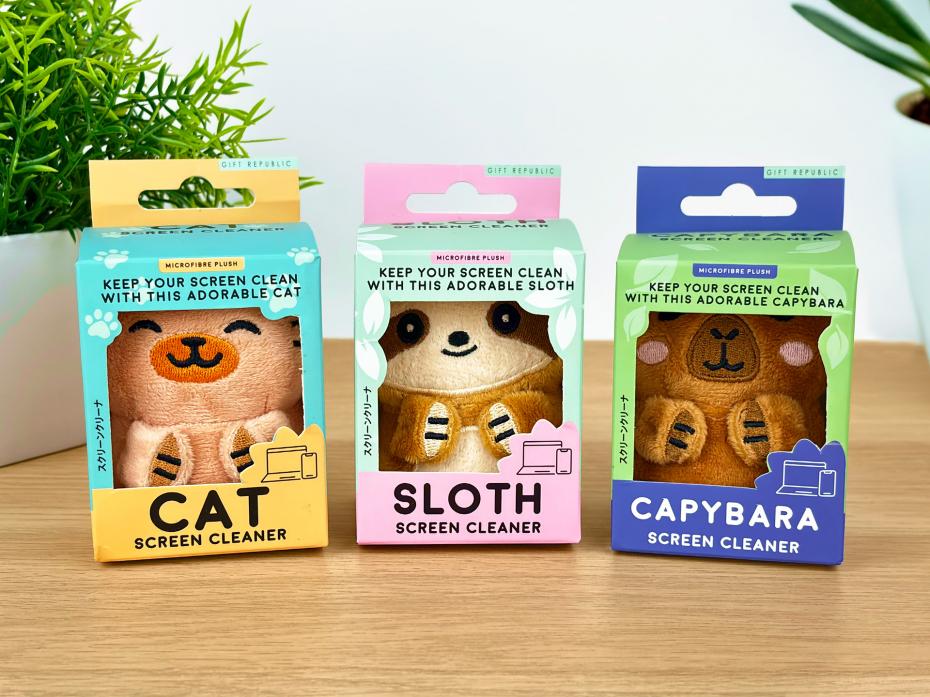 Cat, Sloth & Capybara Screen Cleaners