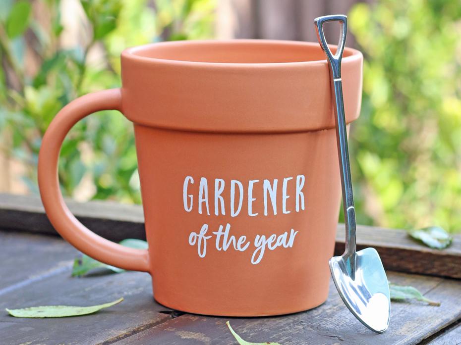 Gardner Of The Year Pot Mug And Shovel Spoon