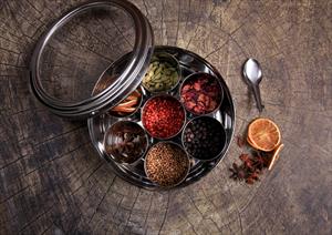 Gin Botanicals Tin with Silk Sari Wrap and Recipe Guide