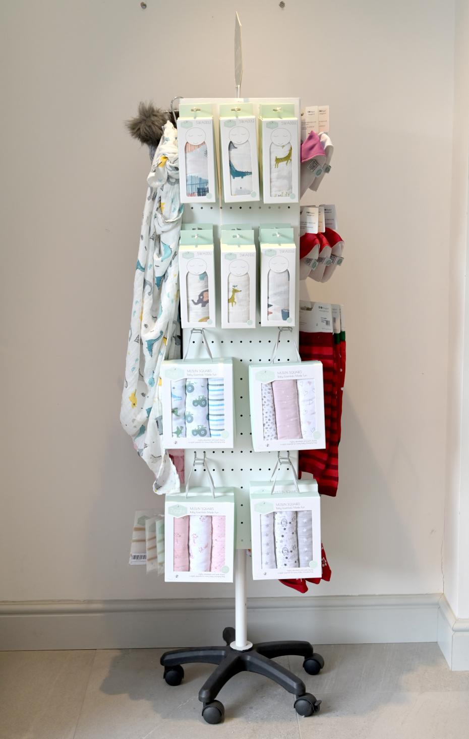 Swaddles hung together on Ziggle branded Spinners