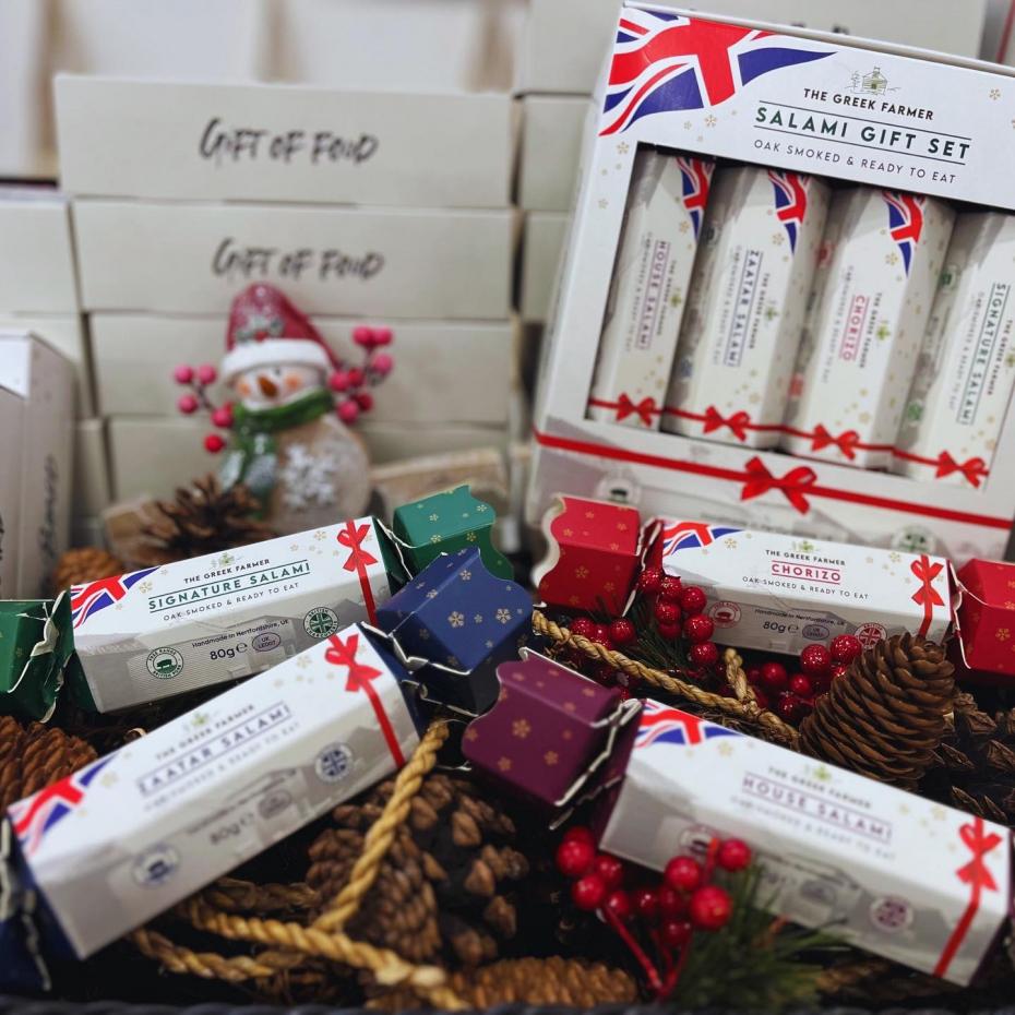 Salami Christmas Cracker Gift Set