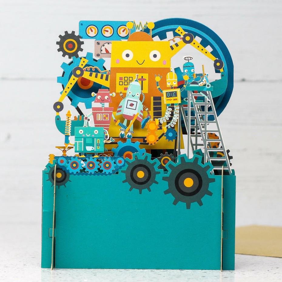 robot pop up card