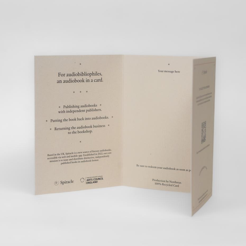 Inside of Audiobook in a Card