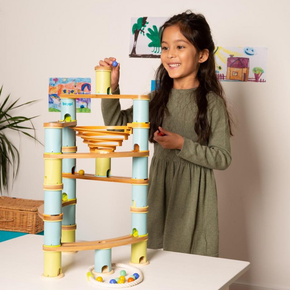 boppi Bamboo Marble Run Lifestyle Image - Advanced Pack