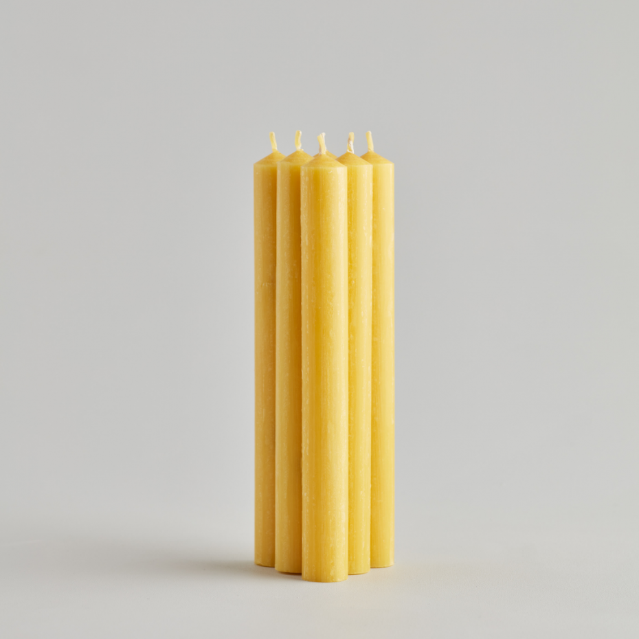 Ochre Coloured Dinner Candles