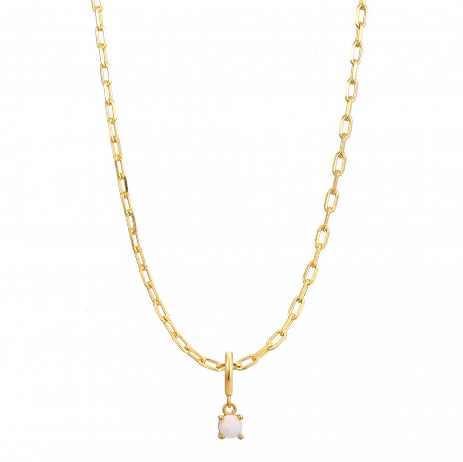 October Birthstone Charm Necklace