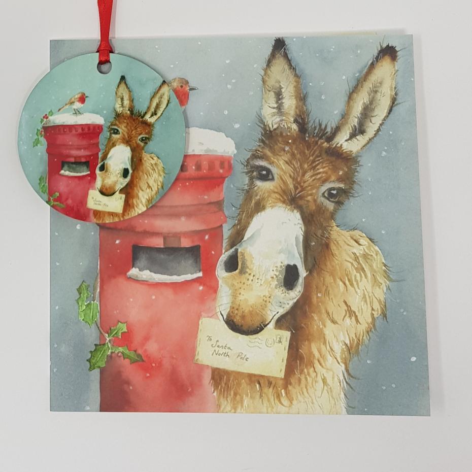 Donkeys Wish Bauble Card