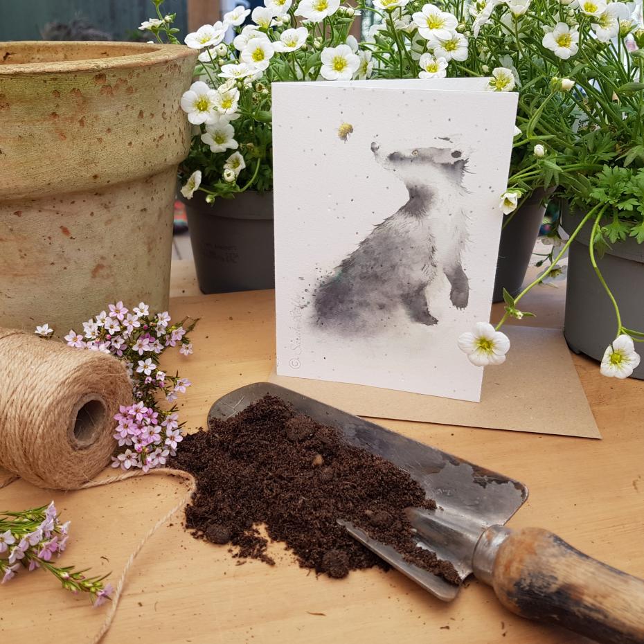 Badger & Bee Plantable Card