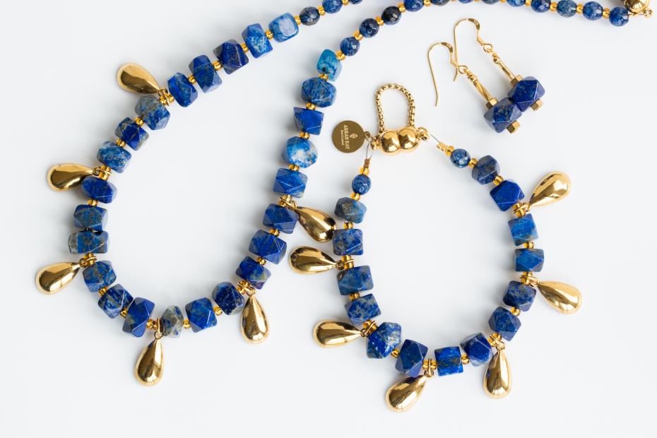 Petal and Stone lapis lazuli set