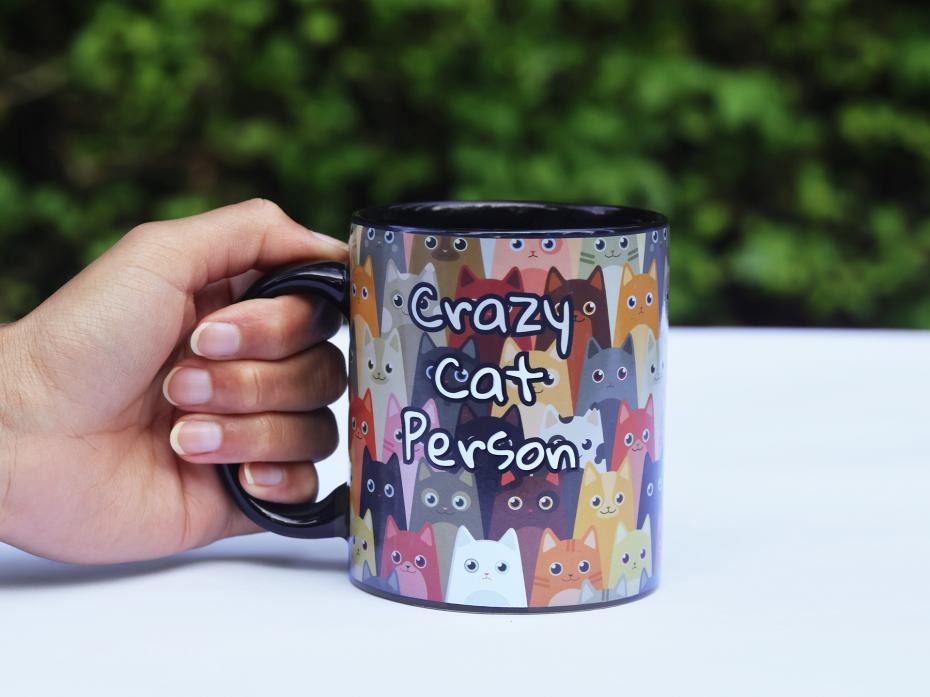 Crazy Cat Person Heat Change Mug by Pikkii