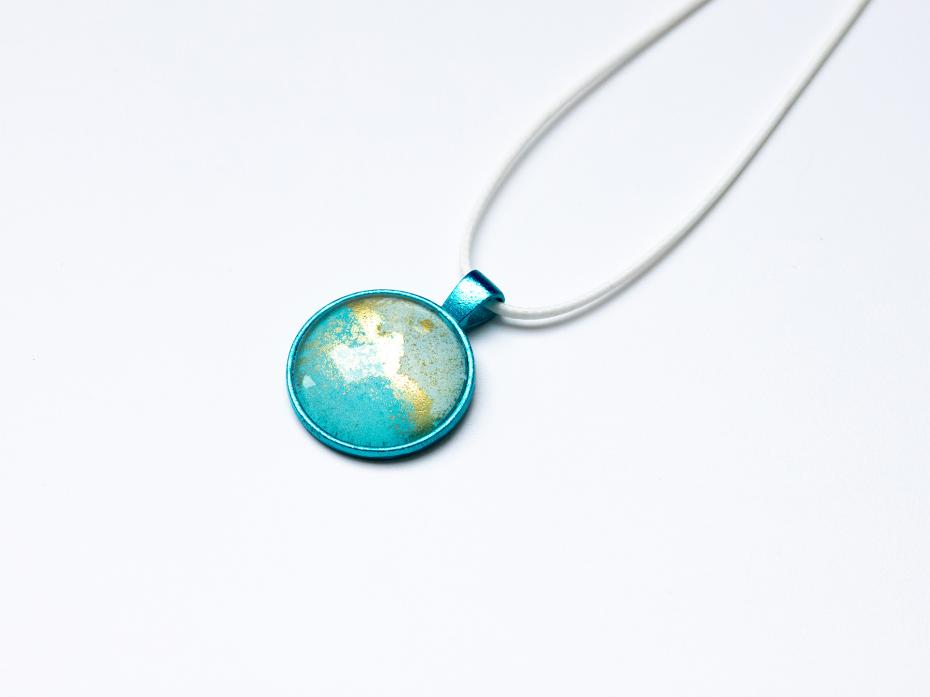 Turquoise with White Wax Cord