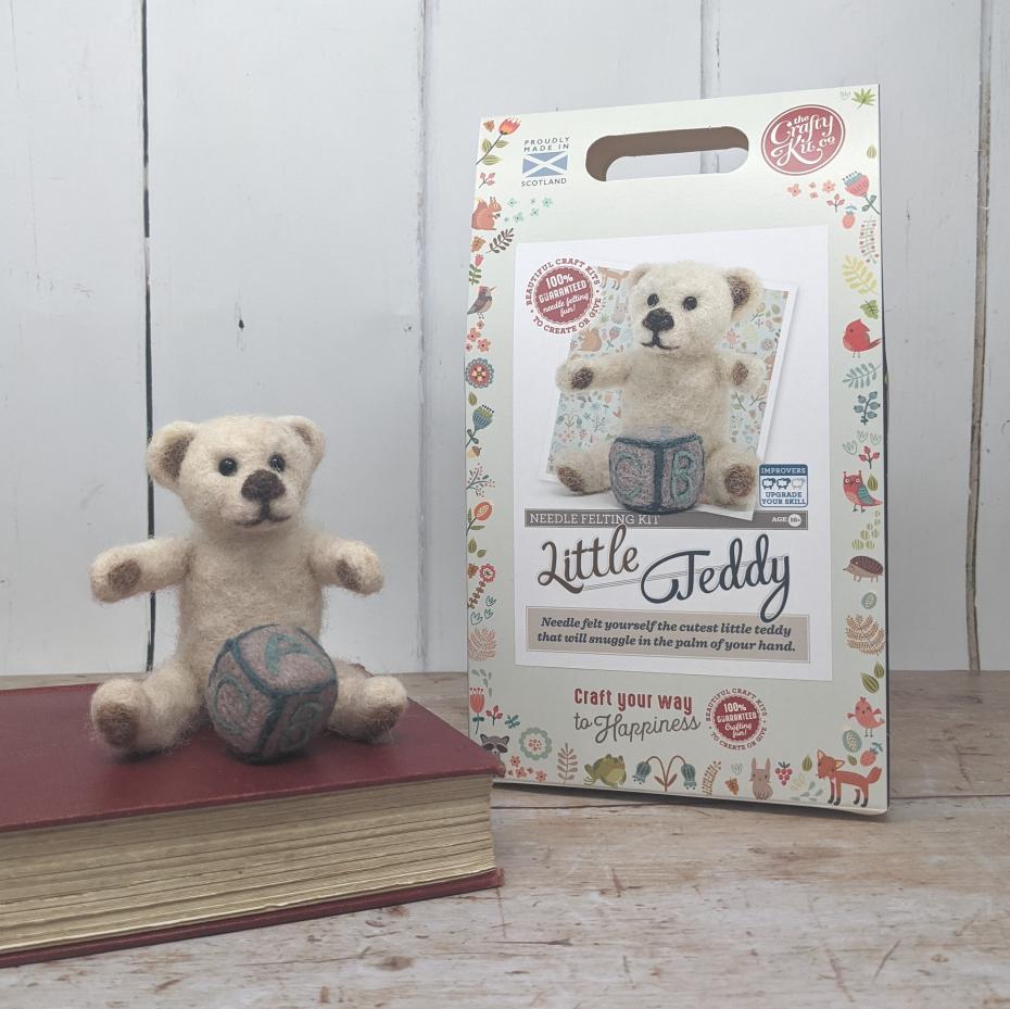 Little Teddy Needle Felting Kit lifestyle