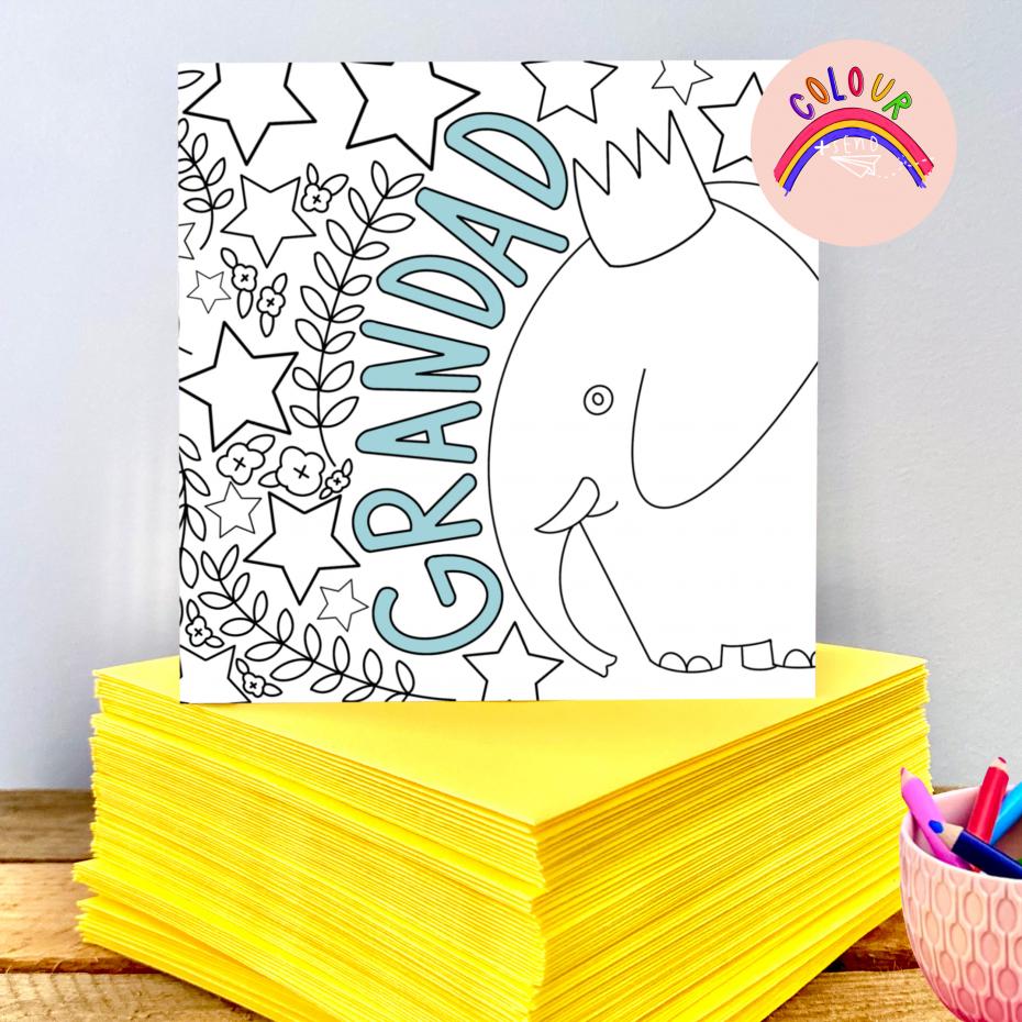 Colour + Send 'Grandad' Card by Lottie Simpson