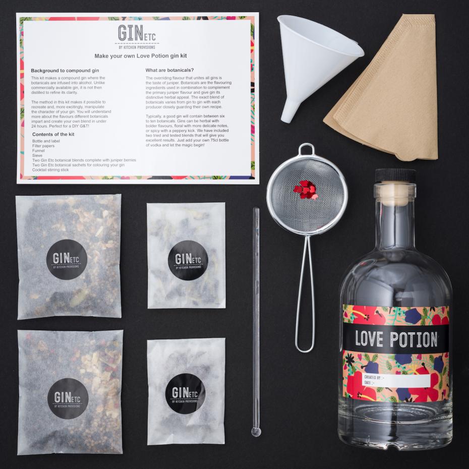 The Love Potion kit contents