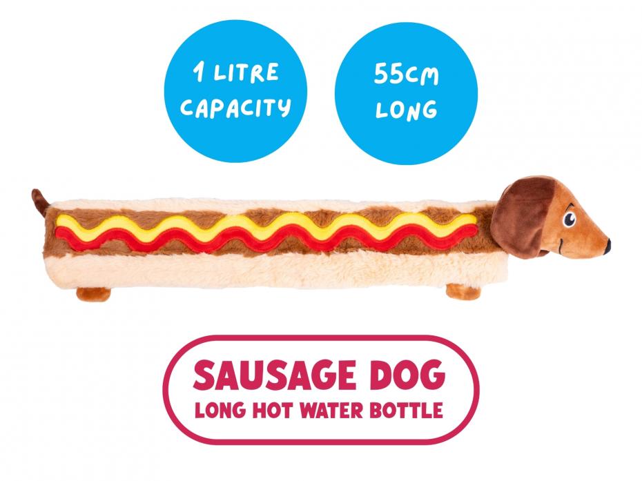 Sausage Dog Long Hot Water Bottle Detail