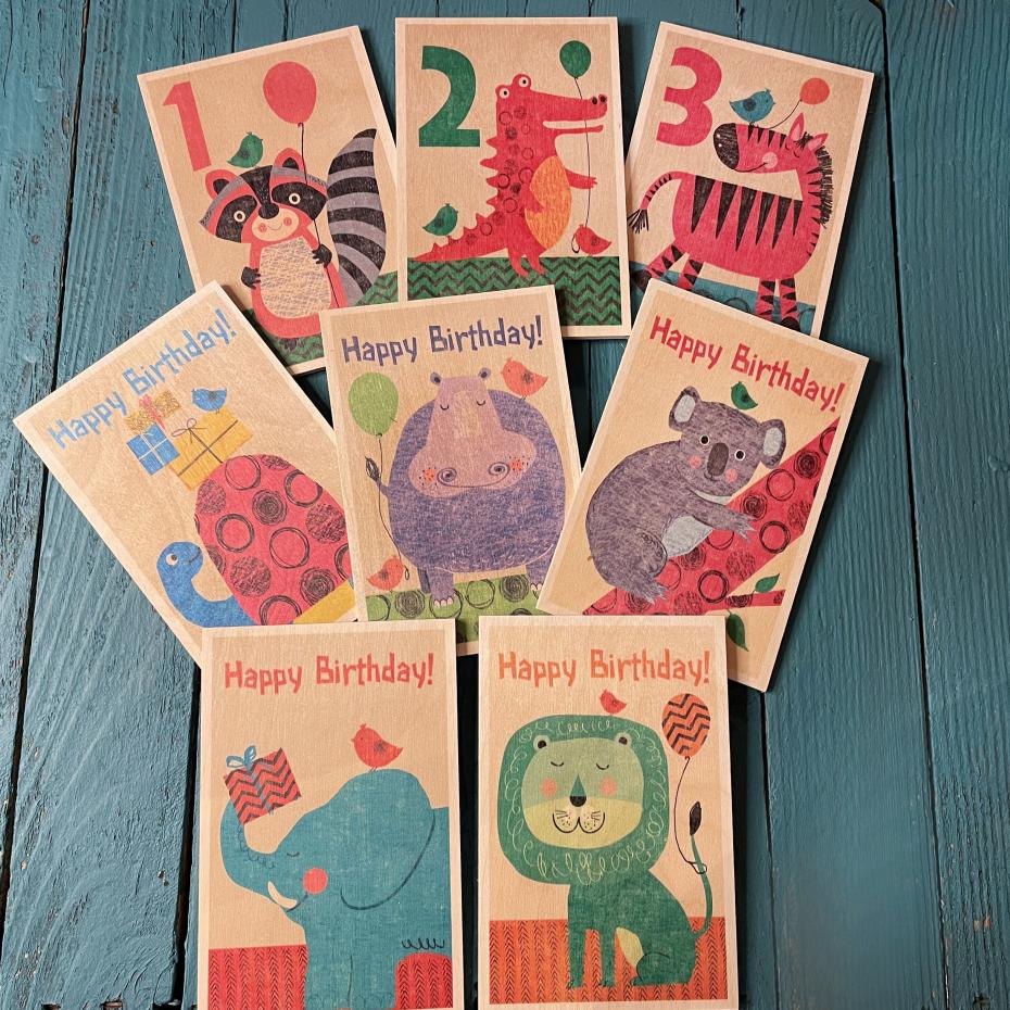 Zoo Buddies Wooden Postcards