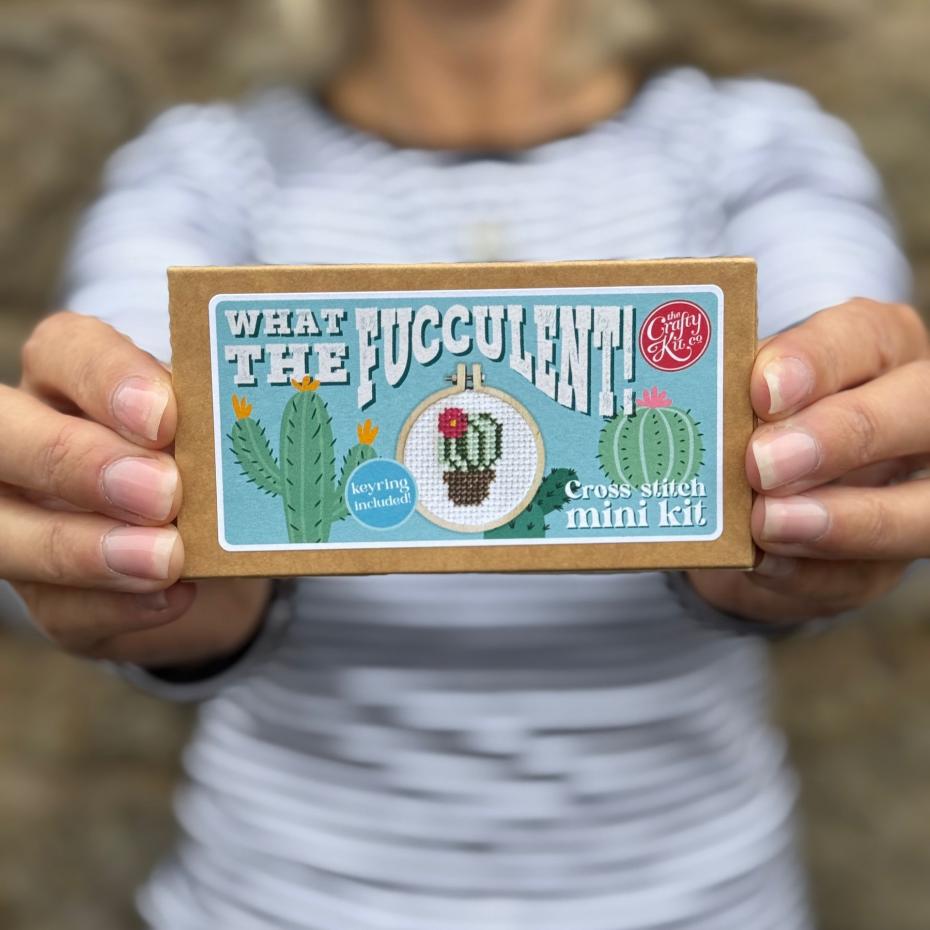 What the Fucculent Mini Matchbox Cross Stitch Kit