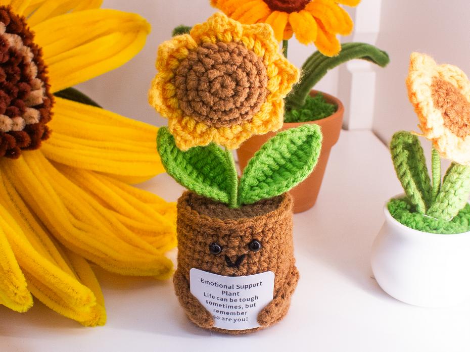 Crochet Emotional Support Sunflower