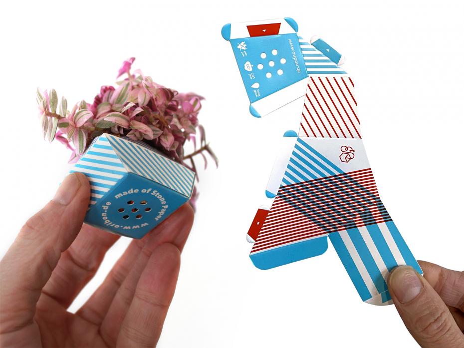 Stone Paper Origami Plant Pot