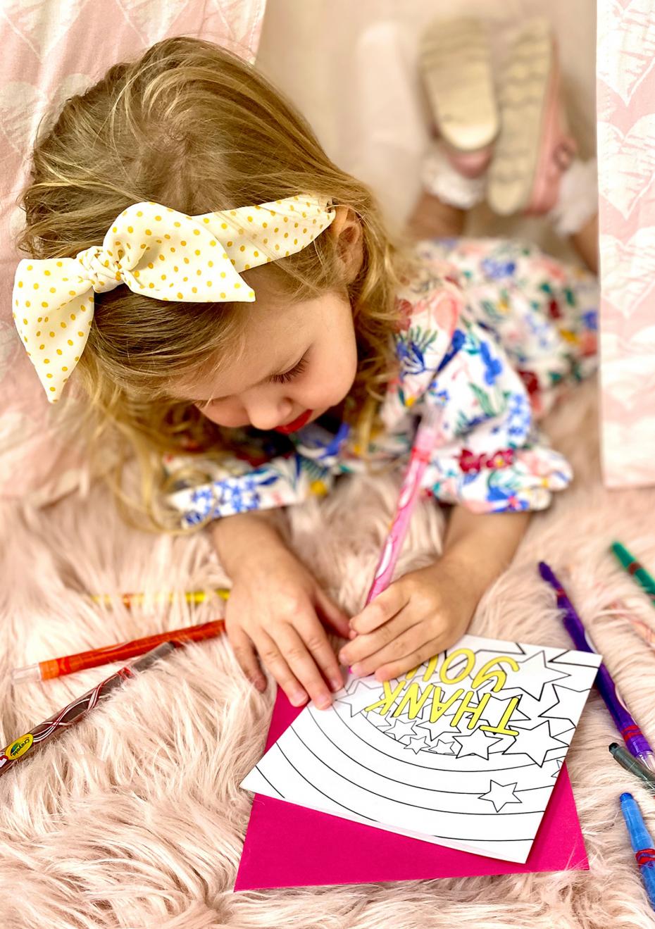 Colouring Lottie Simpson Colour + Send 'Thank You' Card