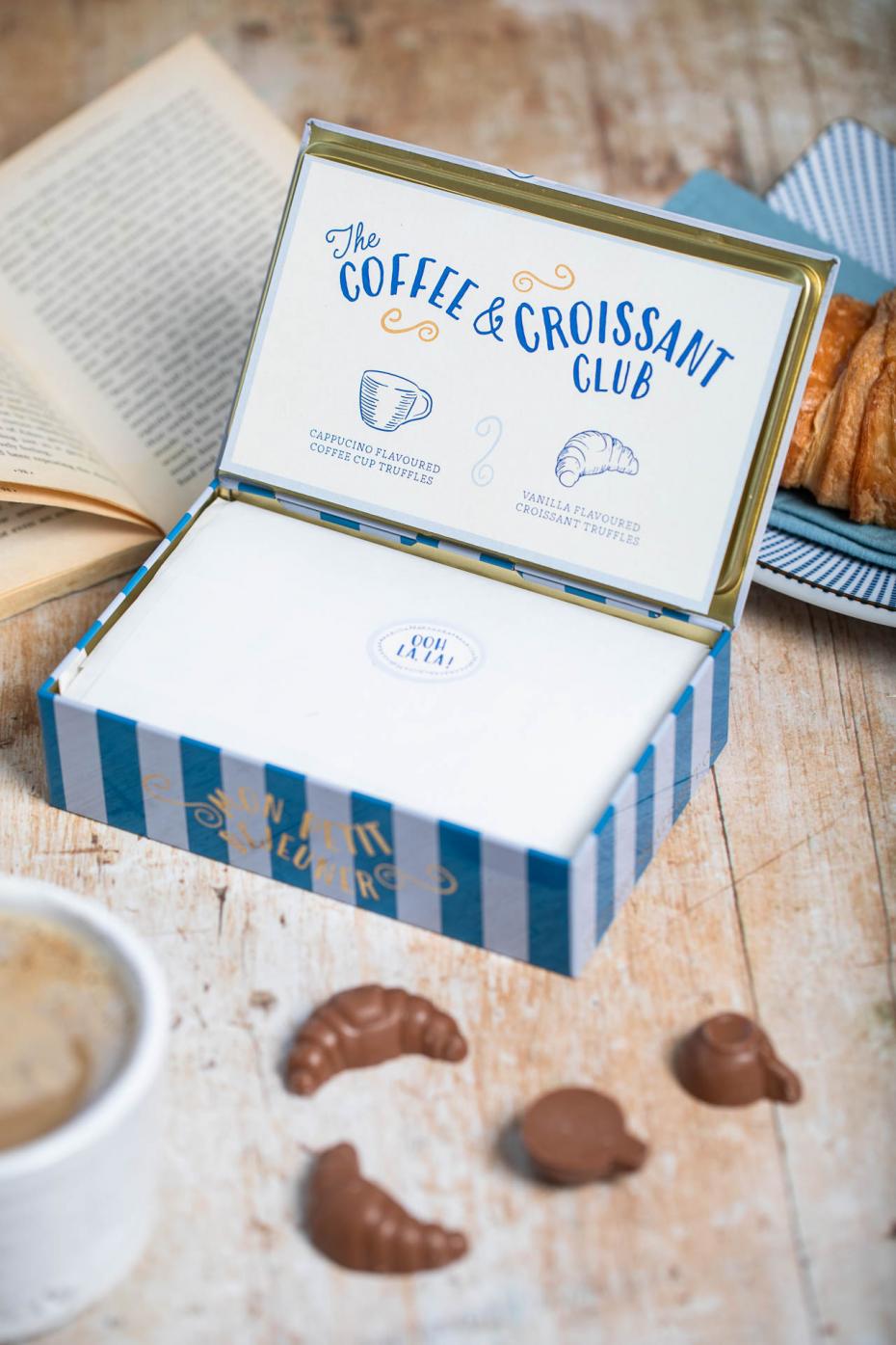 Coffee and Croissant Club open displaying the menu card