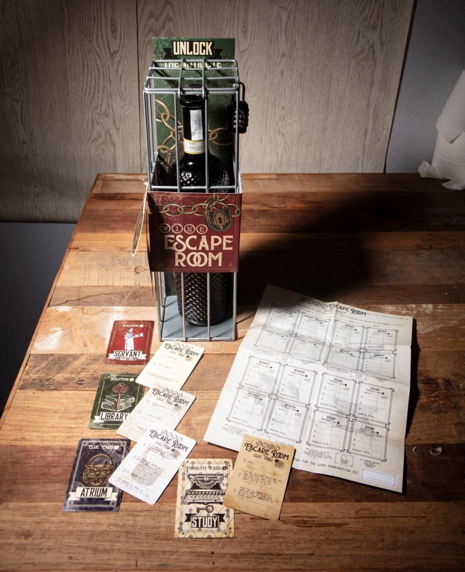 Wine Escape Room Flat Lay