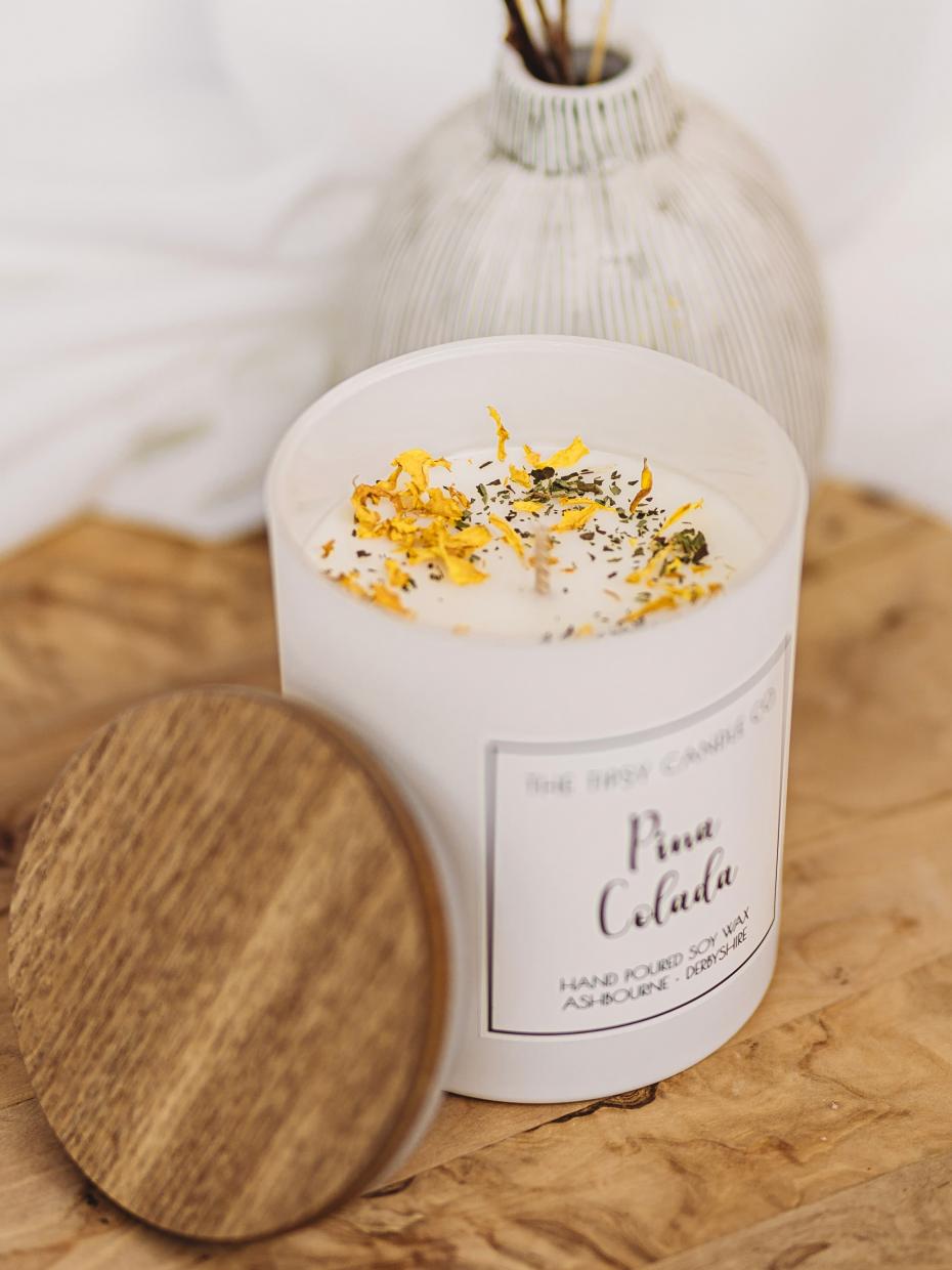 Pina Colada in White Glass