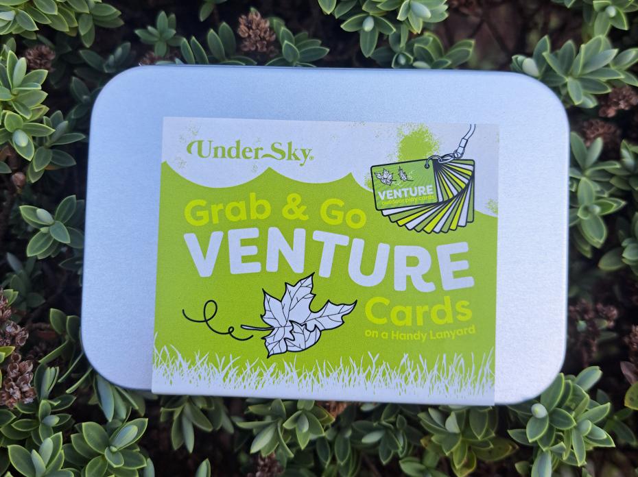 Venture Activity Cards in their silver metal tin