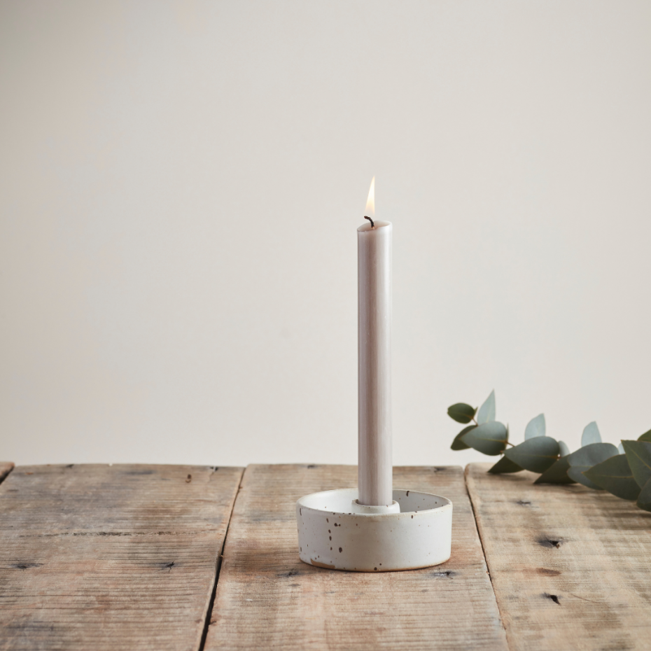 Mushroom Coloured Dinner Candles