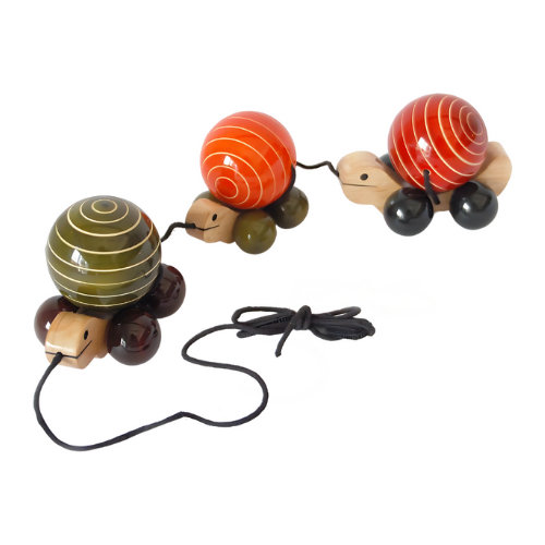 Pull Along Turtle Family with Rotating Shells