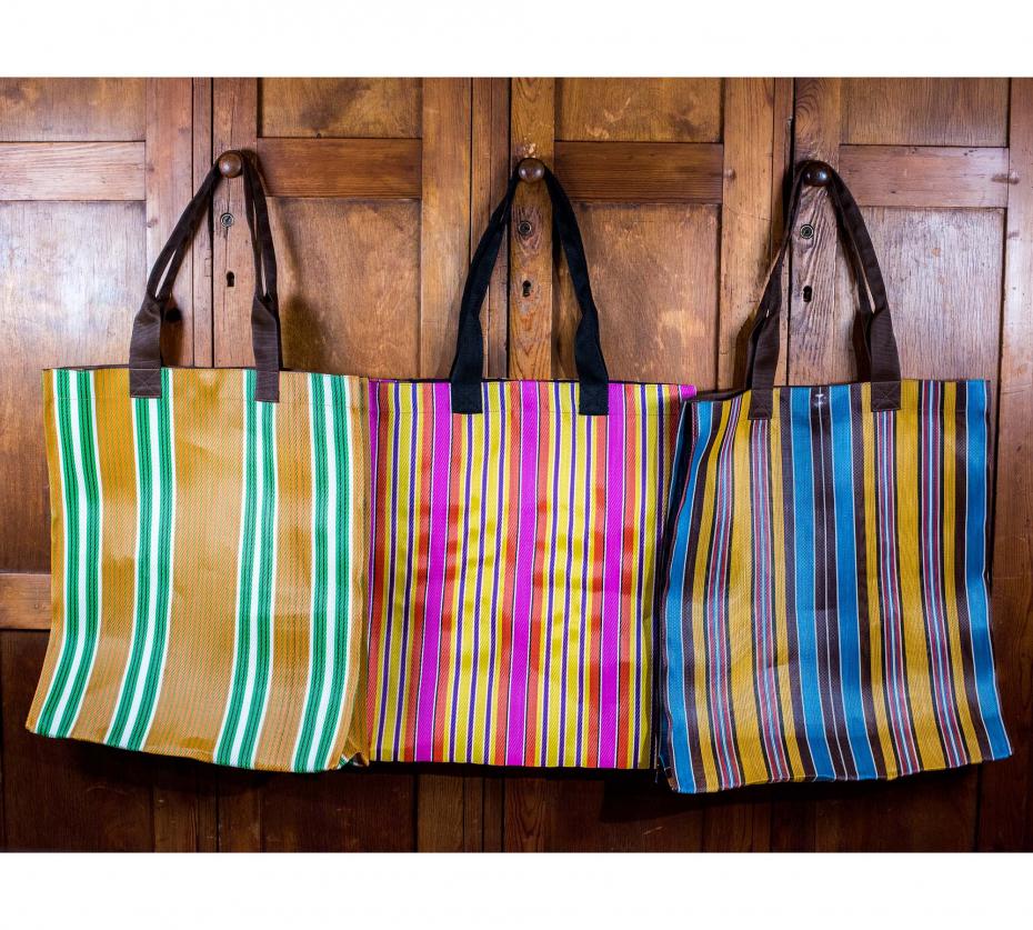 Eco Farmers Market Striped Shopper