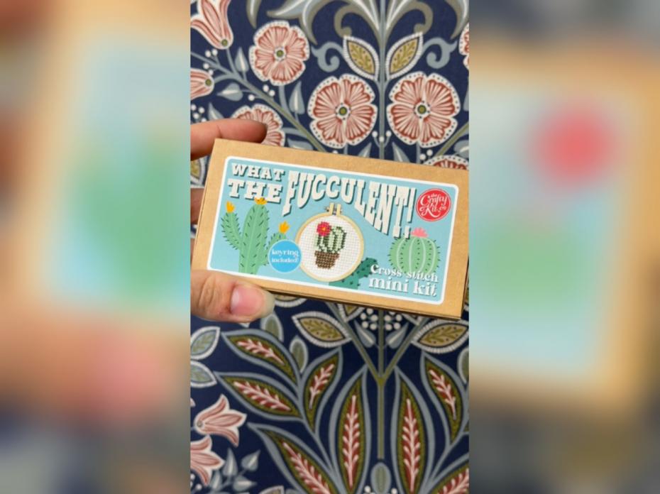 What the Fucculent Mini Matchbox Cross Stitch Kit