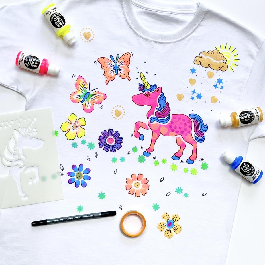 Fab Dab Do Unicorn T-shirt Painting Craft Kit