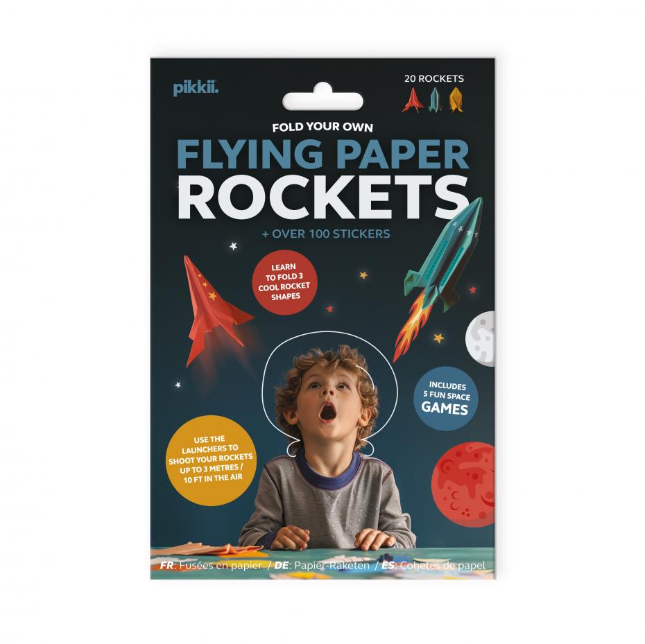 Pikkii Make Your Own Flying Paper Rockets Kit