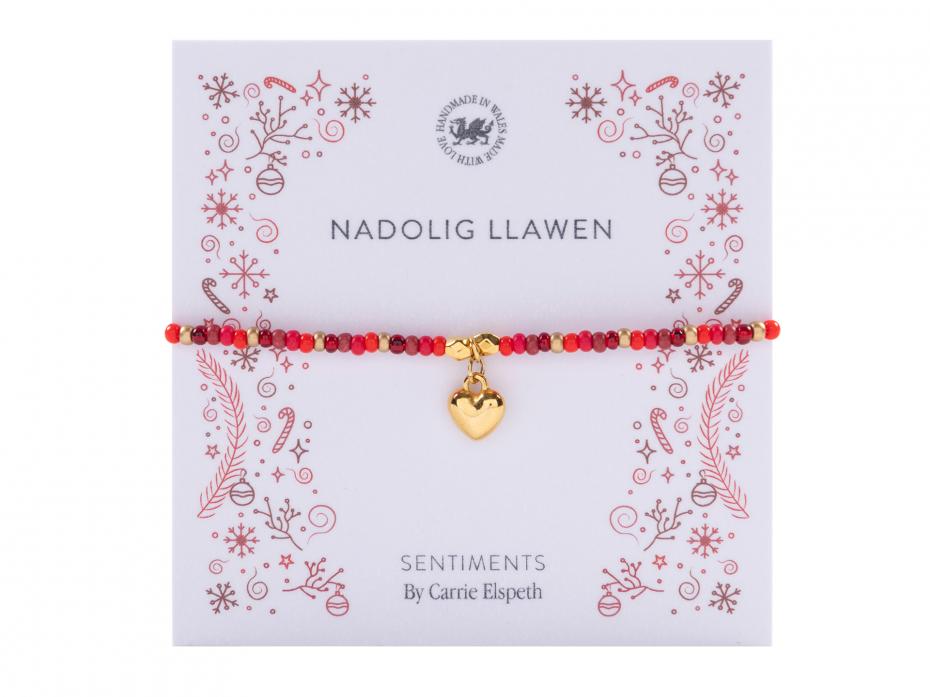 Nadolig Llawen (Merry Christmas in Welsh) Sentiment Bracelet