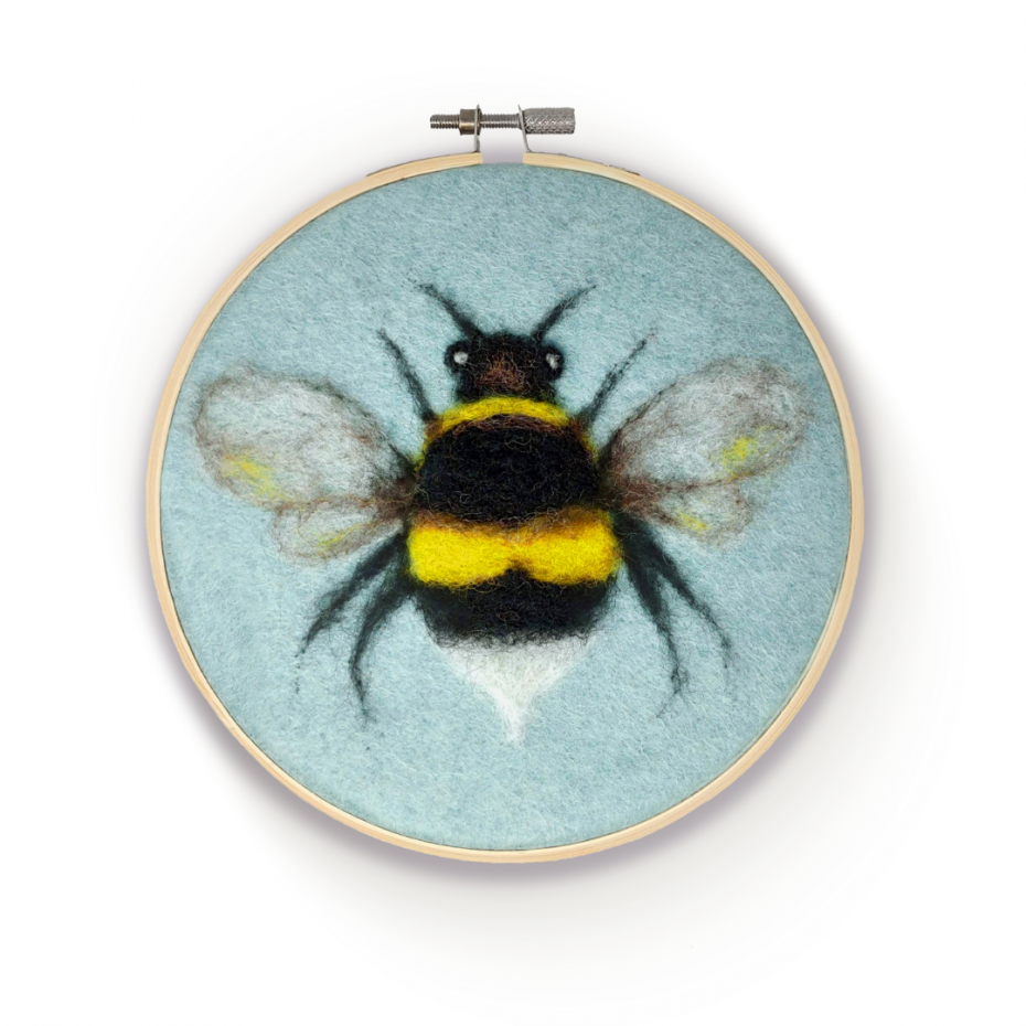 The Crafty Kit Company's Bee in a Hoop Needle Felting Kit