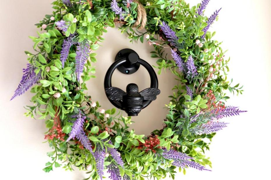 Brass Bumble Bee Ring Door Knocker - Black Finish