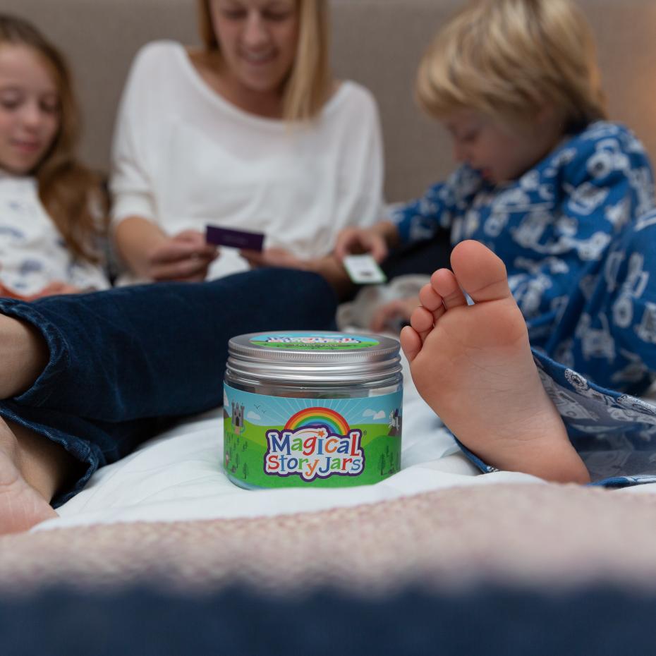 Fairy tale Magical Story Jar being used for a bedtime story